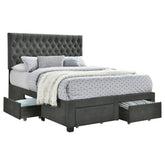 Soledad Upholstered  Storage Bed Light Grey